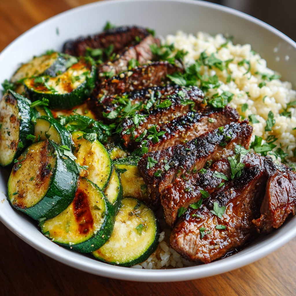 Grilled Steak Bowl with Zucchini: Enjoy a Flavorful Meal!