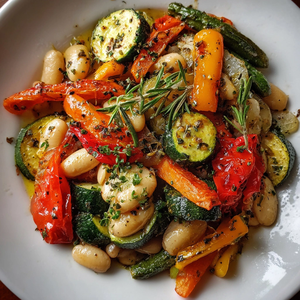 Rustic Roasted Vegetable Bake with Cannellini Beans Delights!