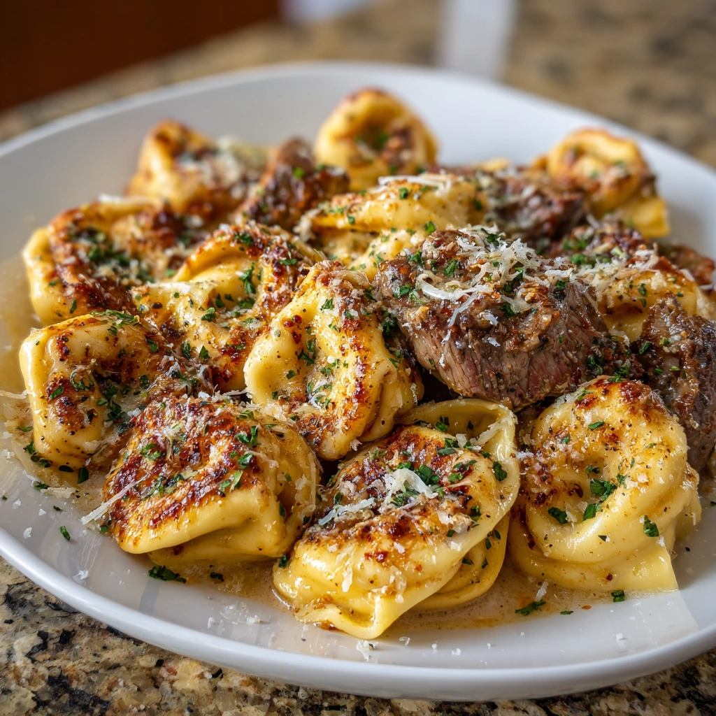 Cracked Garlic Steak Tortellini in Creamhouse Sauce Bliss Awaits!