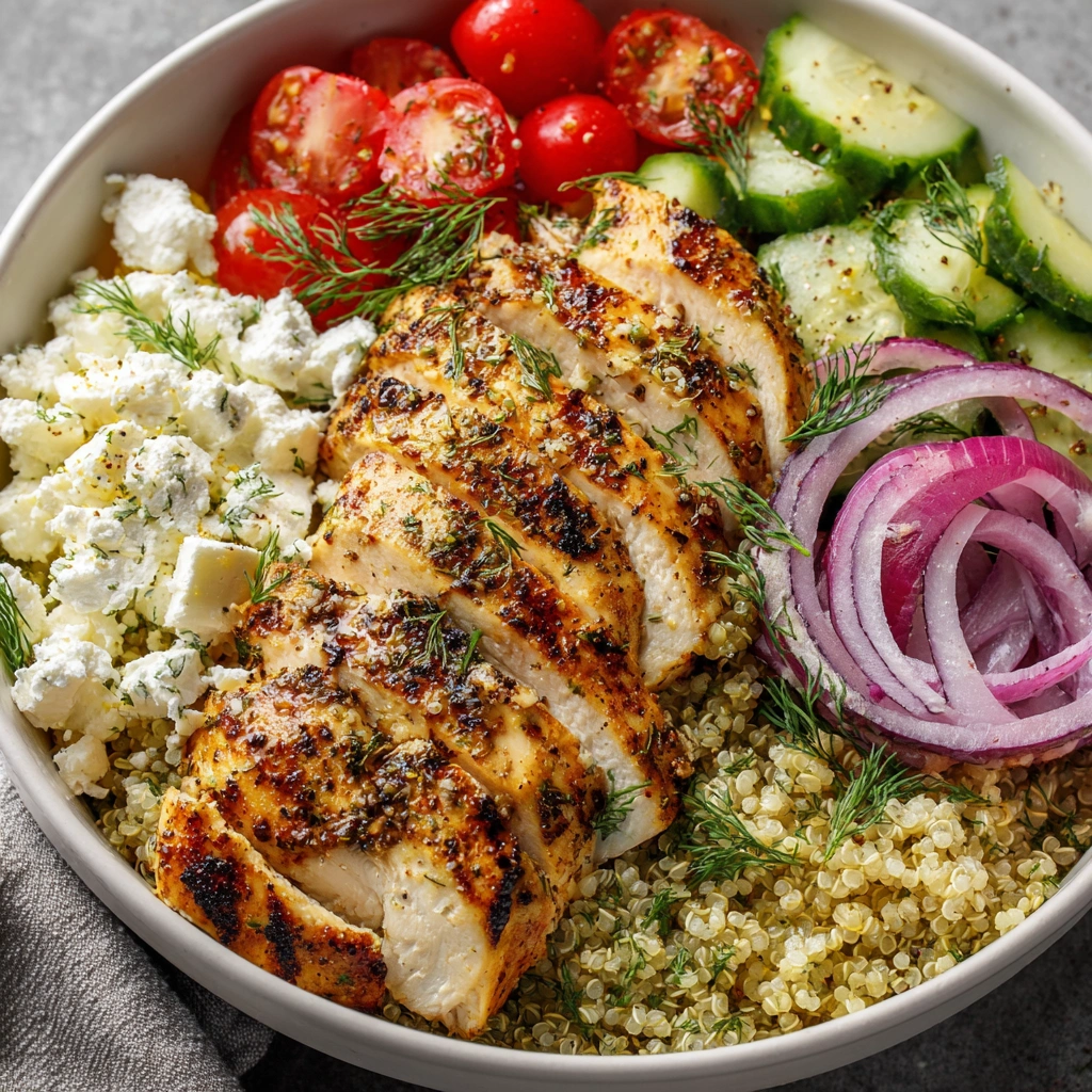 Mediterranean Lemon-Dill Chicken Bowls for a Healthy Dinner