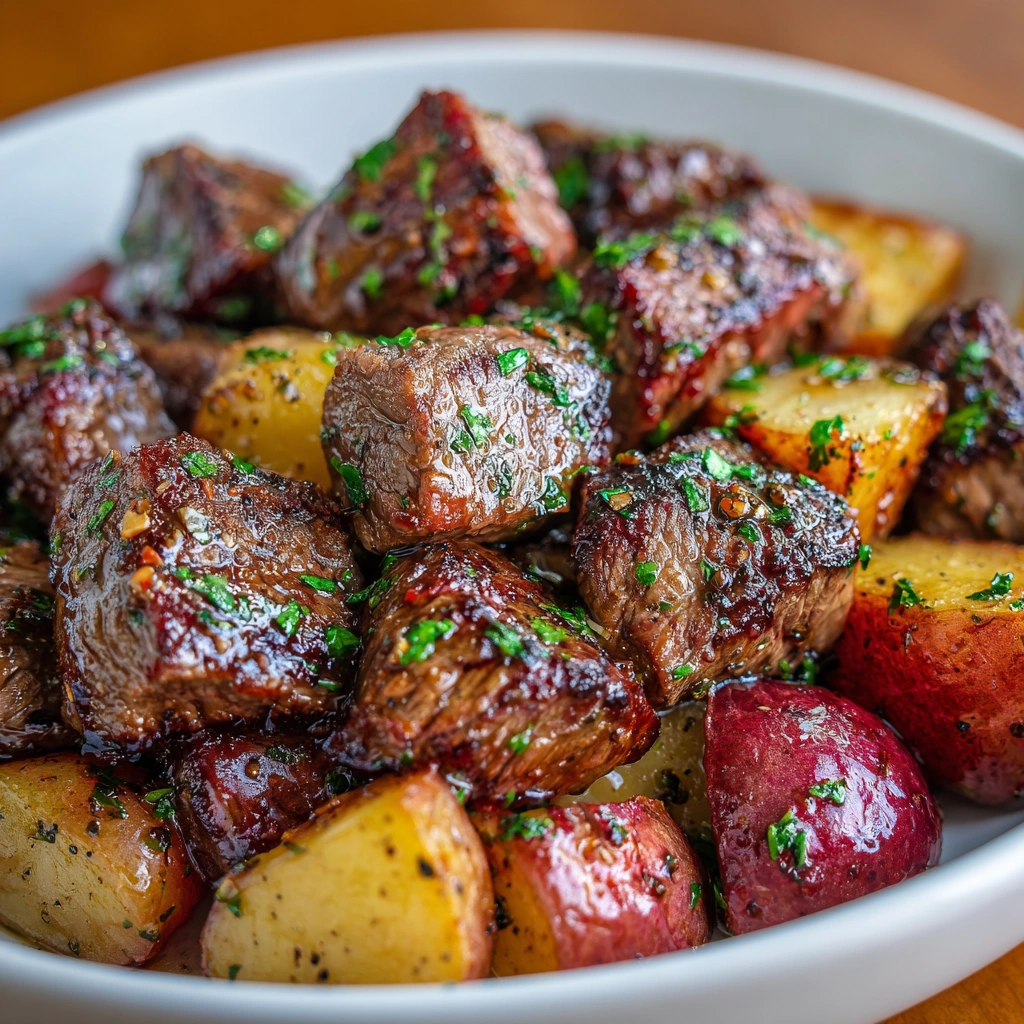 Garlic Butter Beef Bites & Potatoes for a Delicious Dinner!