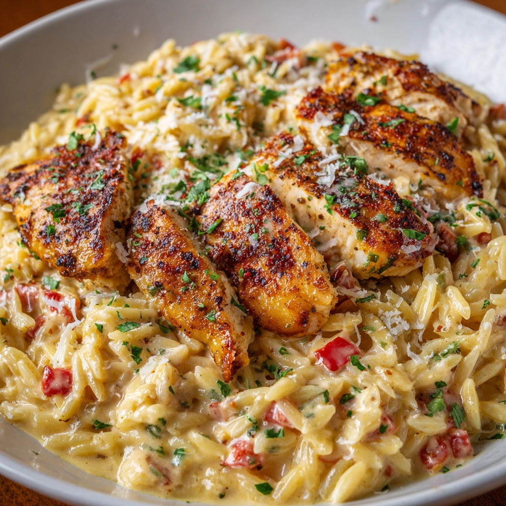 Comforting One-Pot Cajun Chicken Alfredo Orzo You’ll Love!