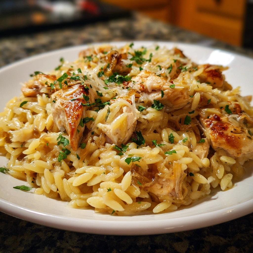French Onion Chicken Orzo Casserole: A Delicious Twist!