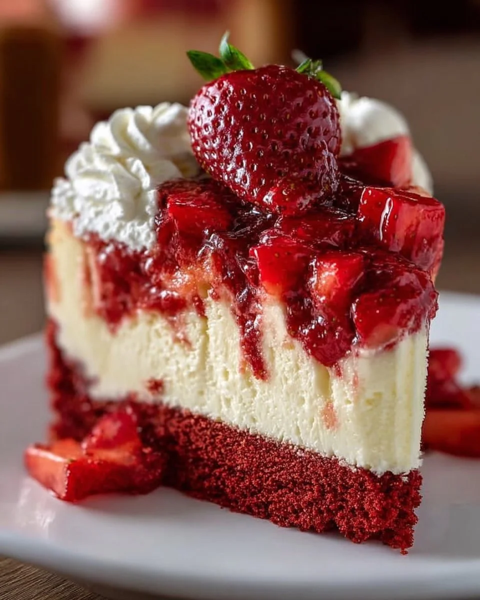 Red Velvet Strawberry Cheesecake