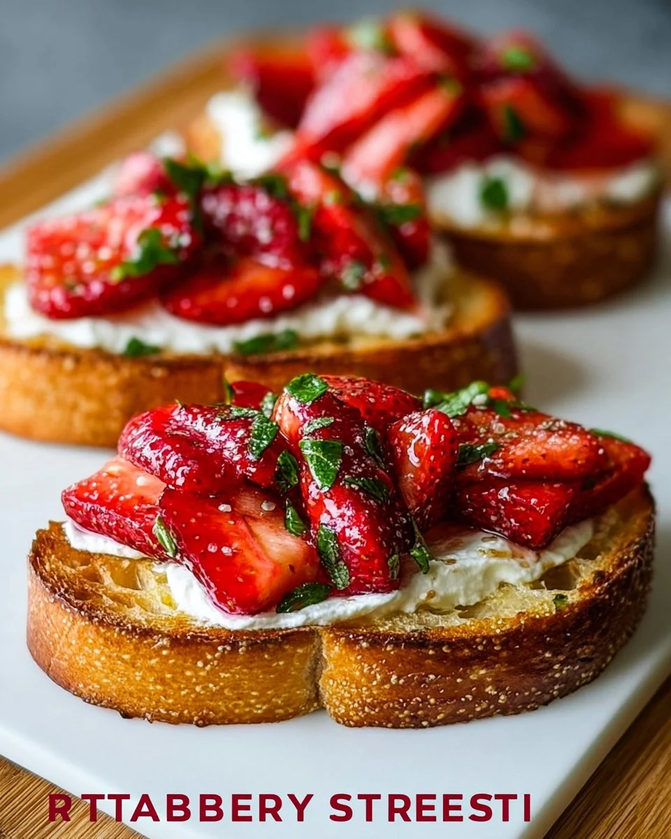 Roasted Strawberry Whipped Ricotta Toast