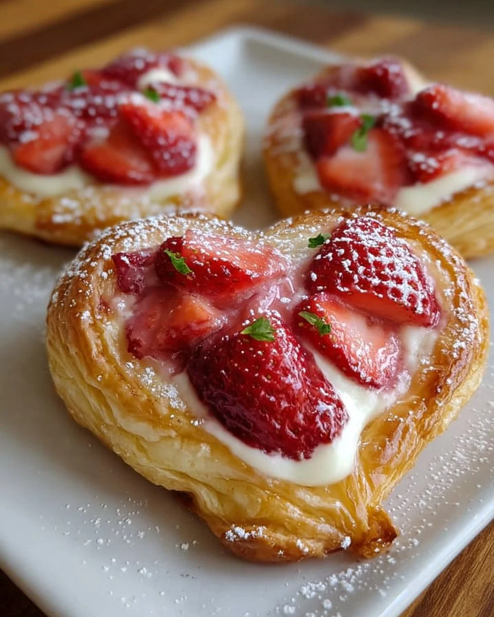 Strawberry Cream Cheese Heart Danishes
