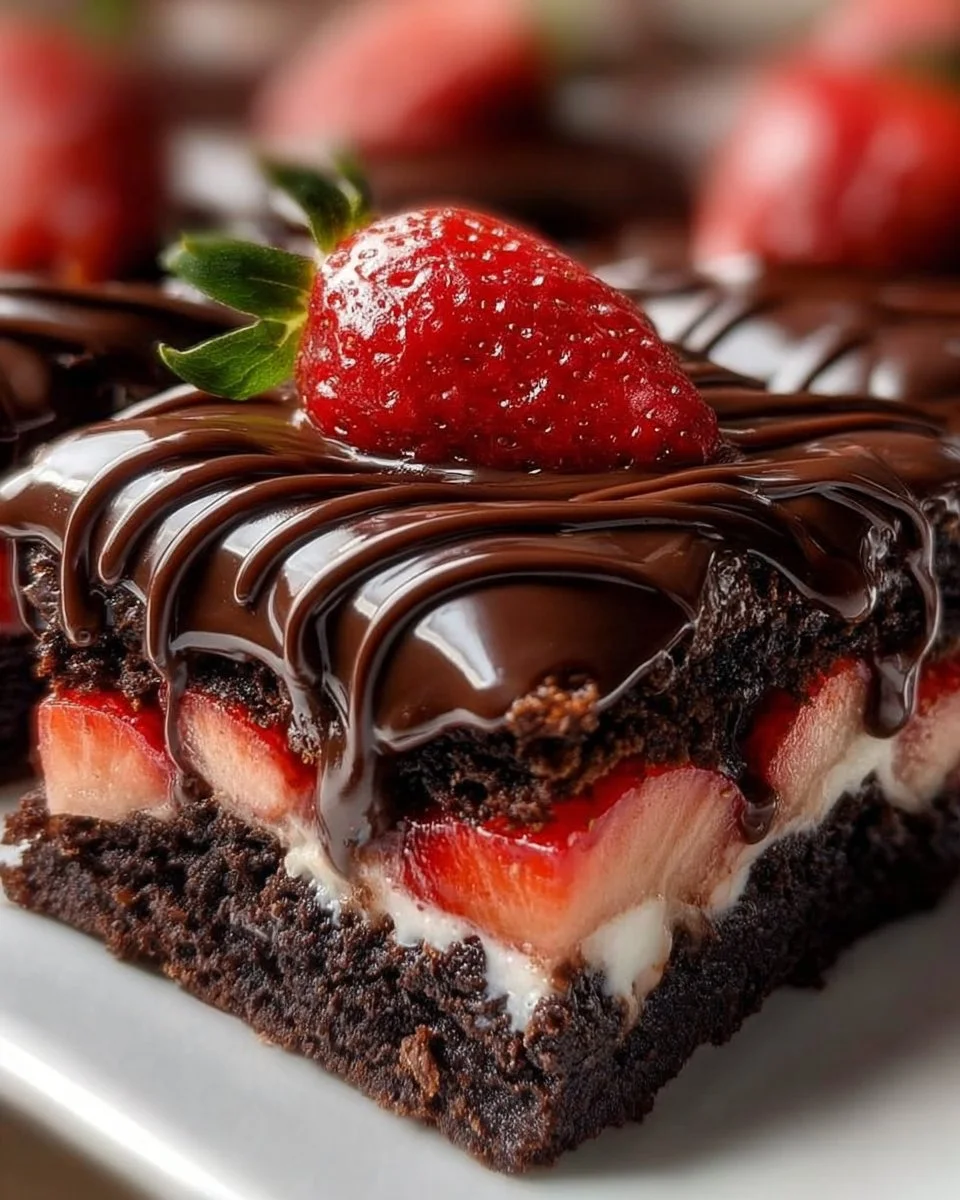 Chocolate Covered Strawberry Brownies