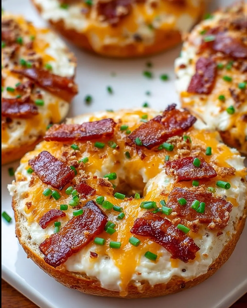 Creamy Bacon Cheddar Bagels