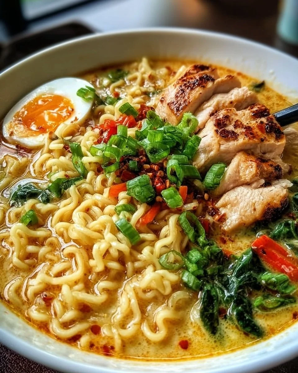 Creamy Garlic Chicken Ramen