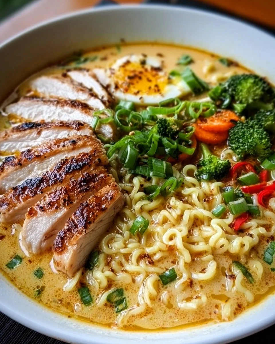 Creamy Garlic Chicken Ramen