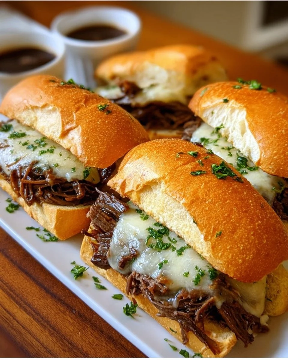 Crockpot French Dip Sandwiches