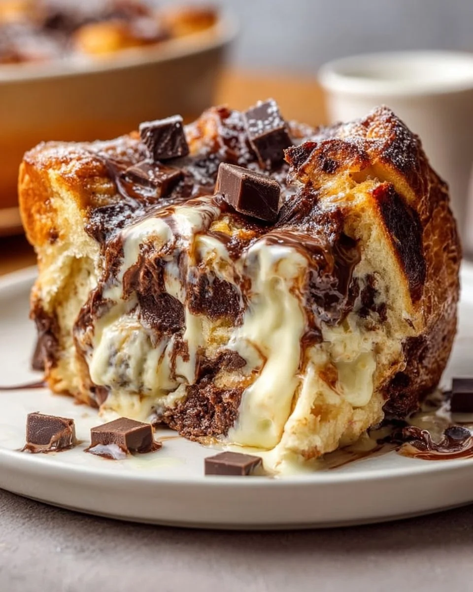 Decadent Chocolate &amp; Cream Cheese Bread Pudding