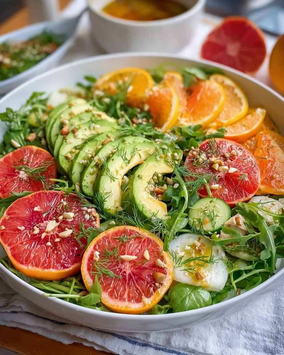 Easy Avocado Citrus Arugula Salad (video)