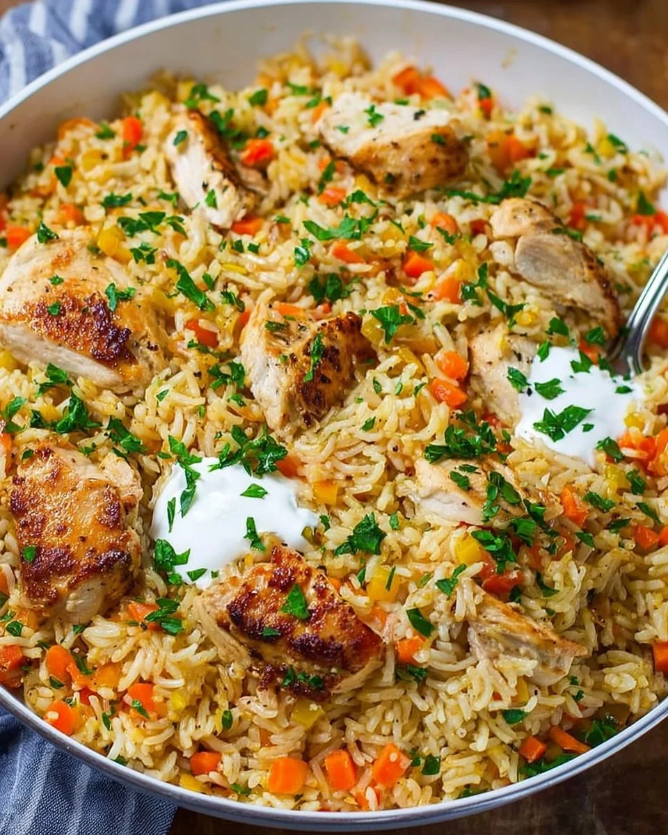 Easy Chicken Rice Pilaf Recipe (video)