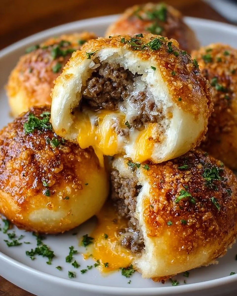 Garlic Parmesan Cheeseburger Bombs