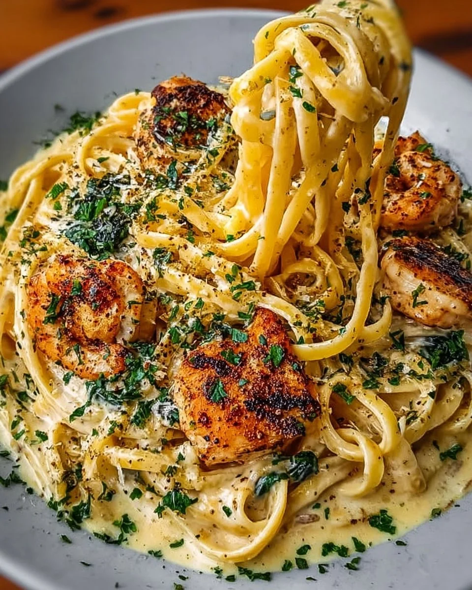 Indulgent Creamy Cajun Chicken Linguine with Garlic Mozzarella Sauce