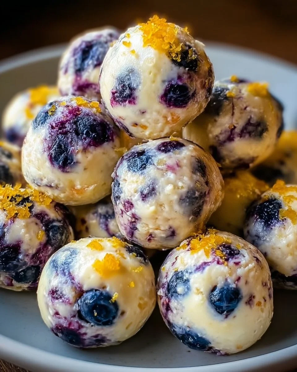 Lemon Blueberry Cottage Cheese Protein Bites