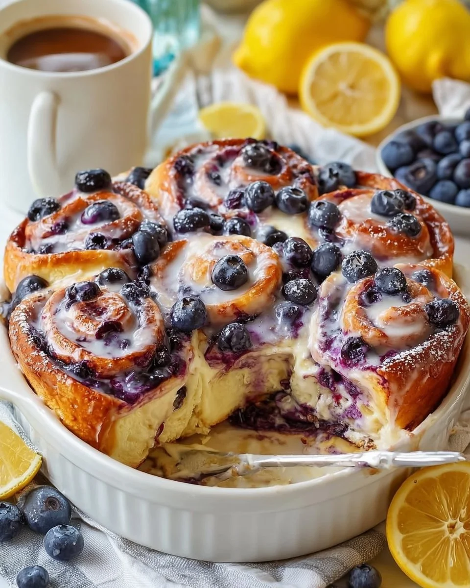 Lemon Blueberry Cream Cheese Rolls (video)
