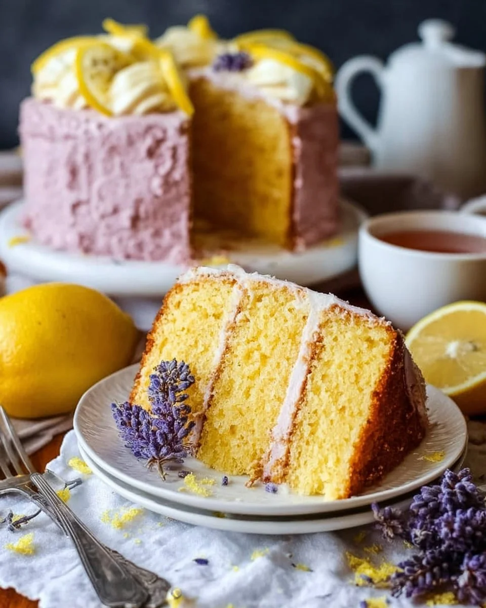 Lemon Lavender Cake with Earl Grey (video)