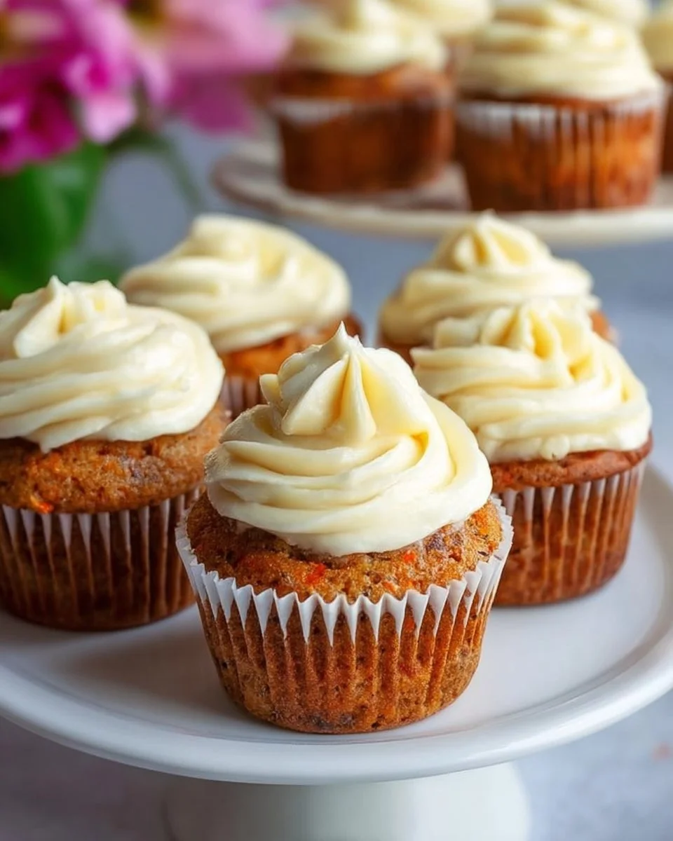 Maple Carrot Cake Cupcakes with Cream Cheese Frosting (video)