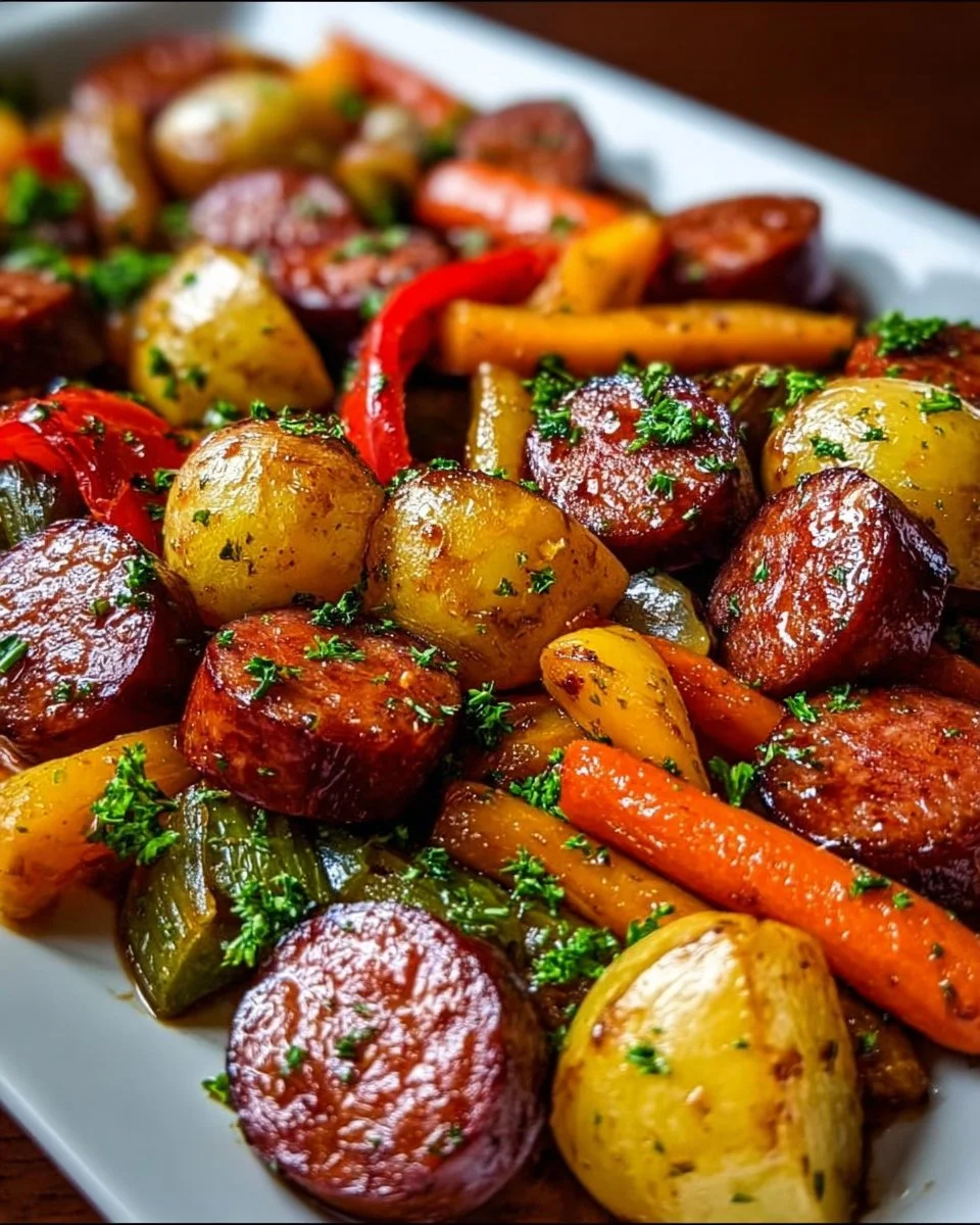 One-Pan Honey Garlic Kielbasa &amp; Veggies: Easy Family Delight