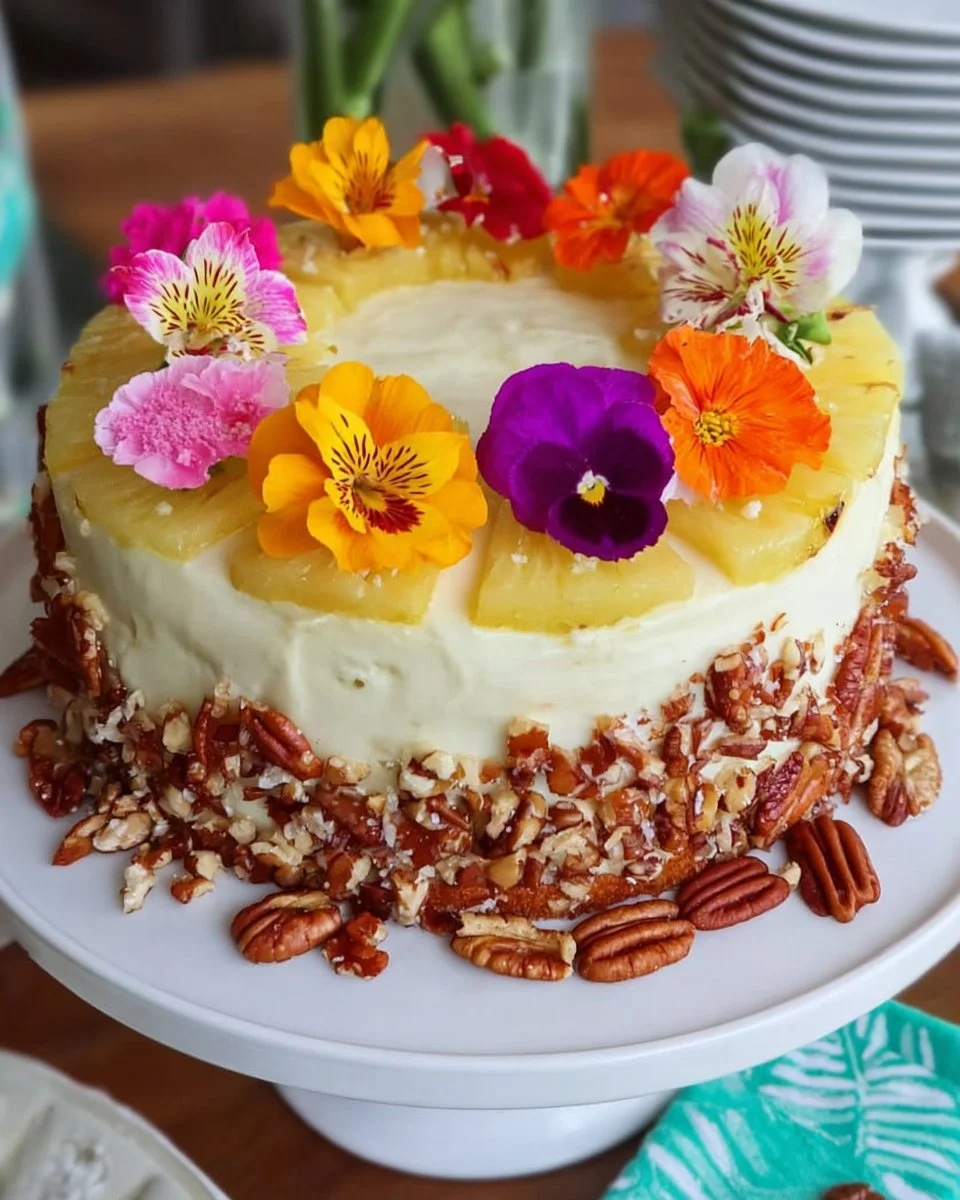 Pineapple Banana Pecan Hummingbird Cake (video)
