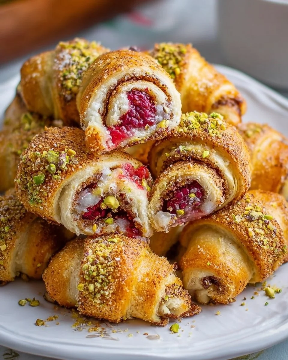 Raspberry Pistachio Rogaliki Cookies – Rugelach