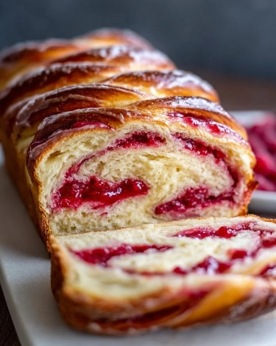 Raspberry Swirl Brioche Loaf