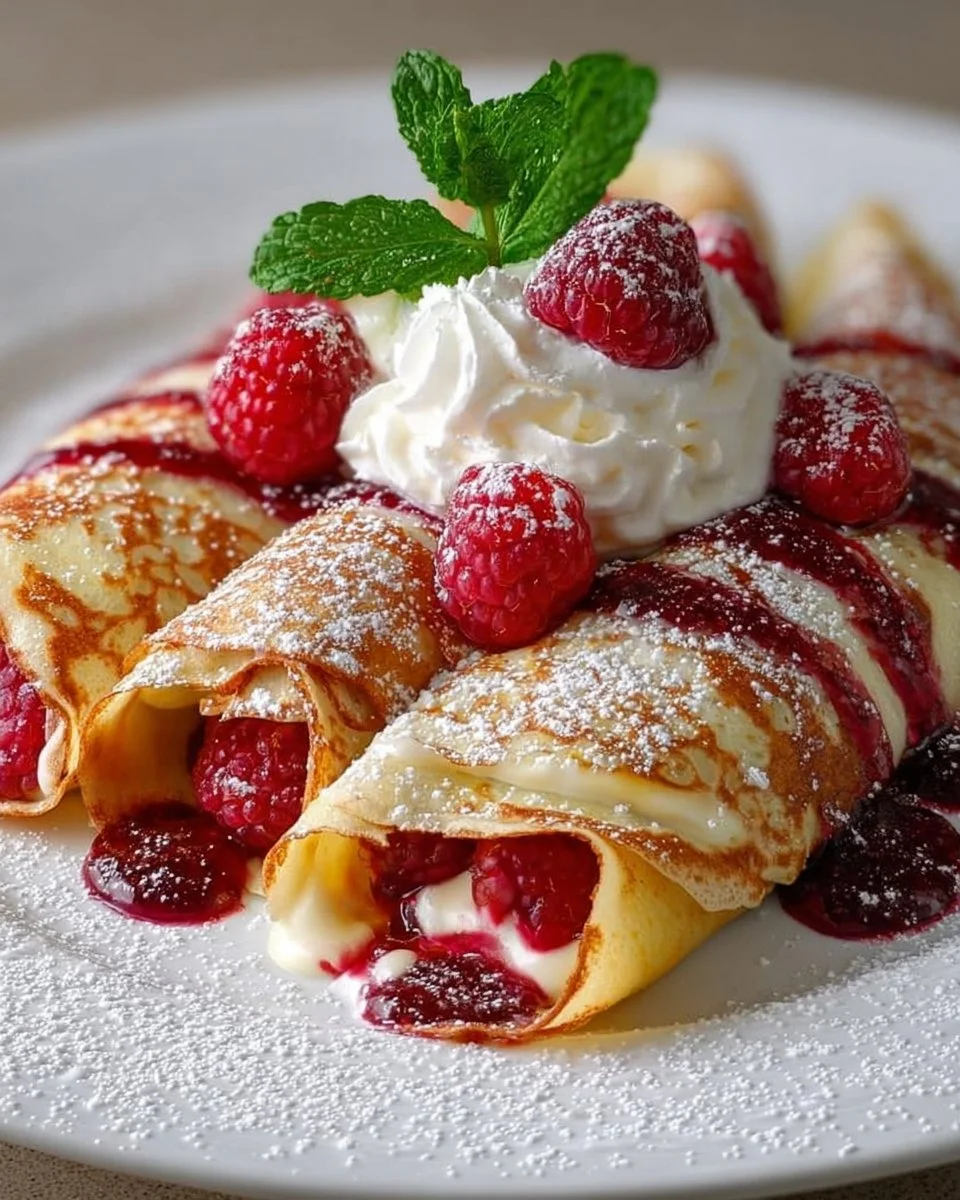 Raspberry Vanilla Cream Crepes – Light, Fluffy &amp; Sweetly Decadent