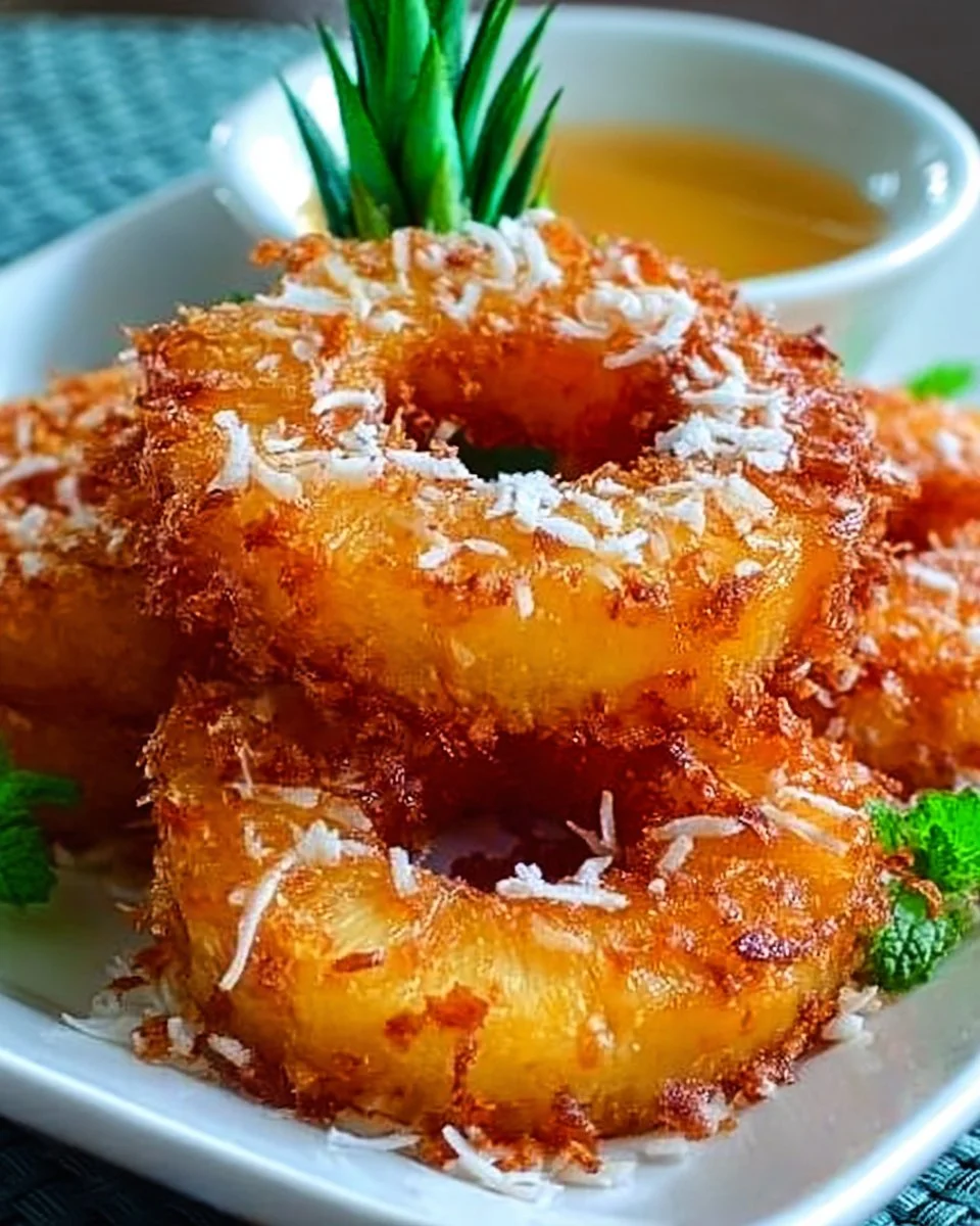 Rum-Soaked Fried Pineapple | Tropical Dessert
