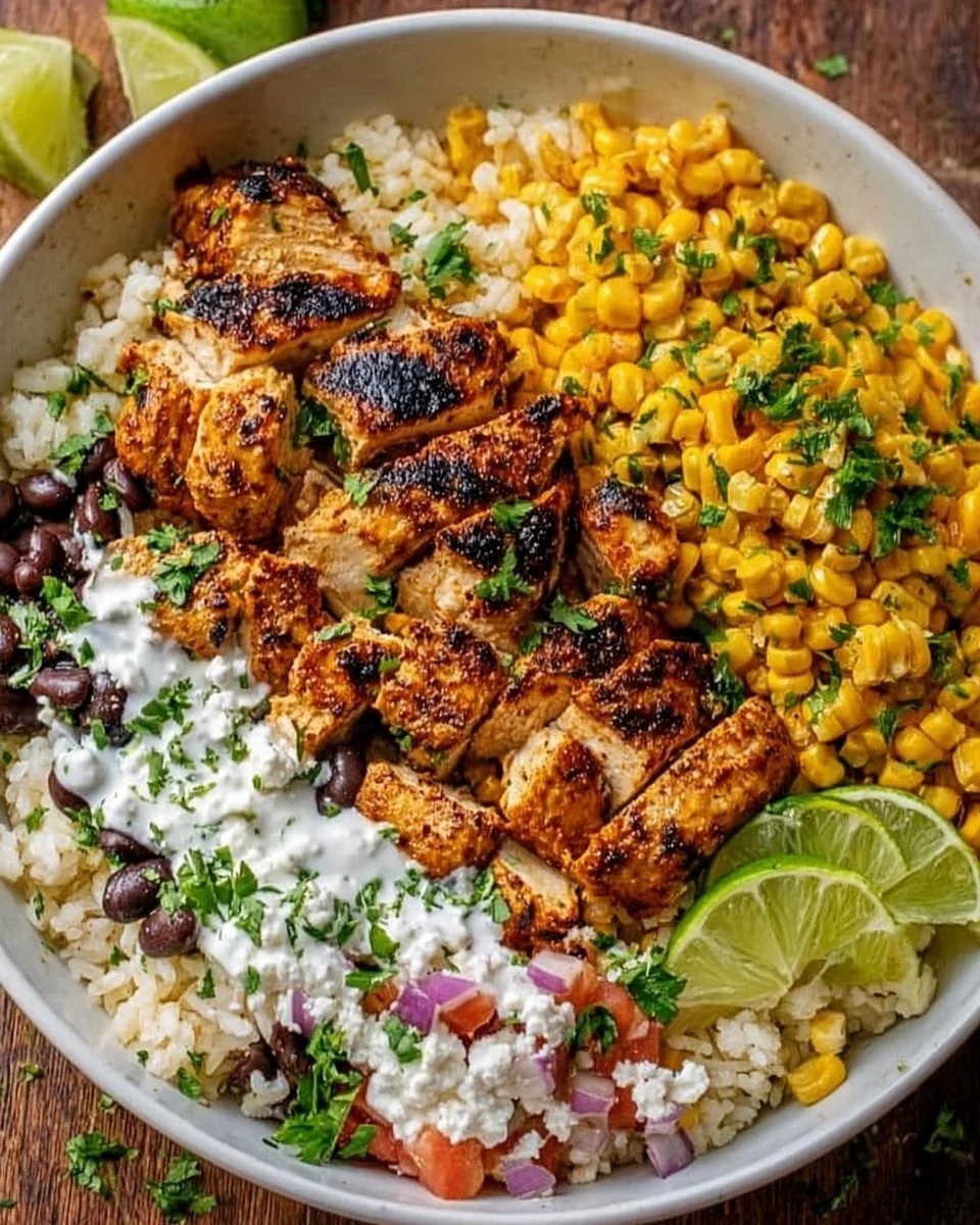 Street Corn Chicken Rice Bowl