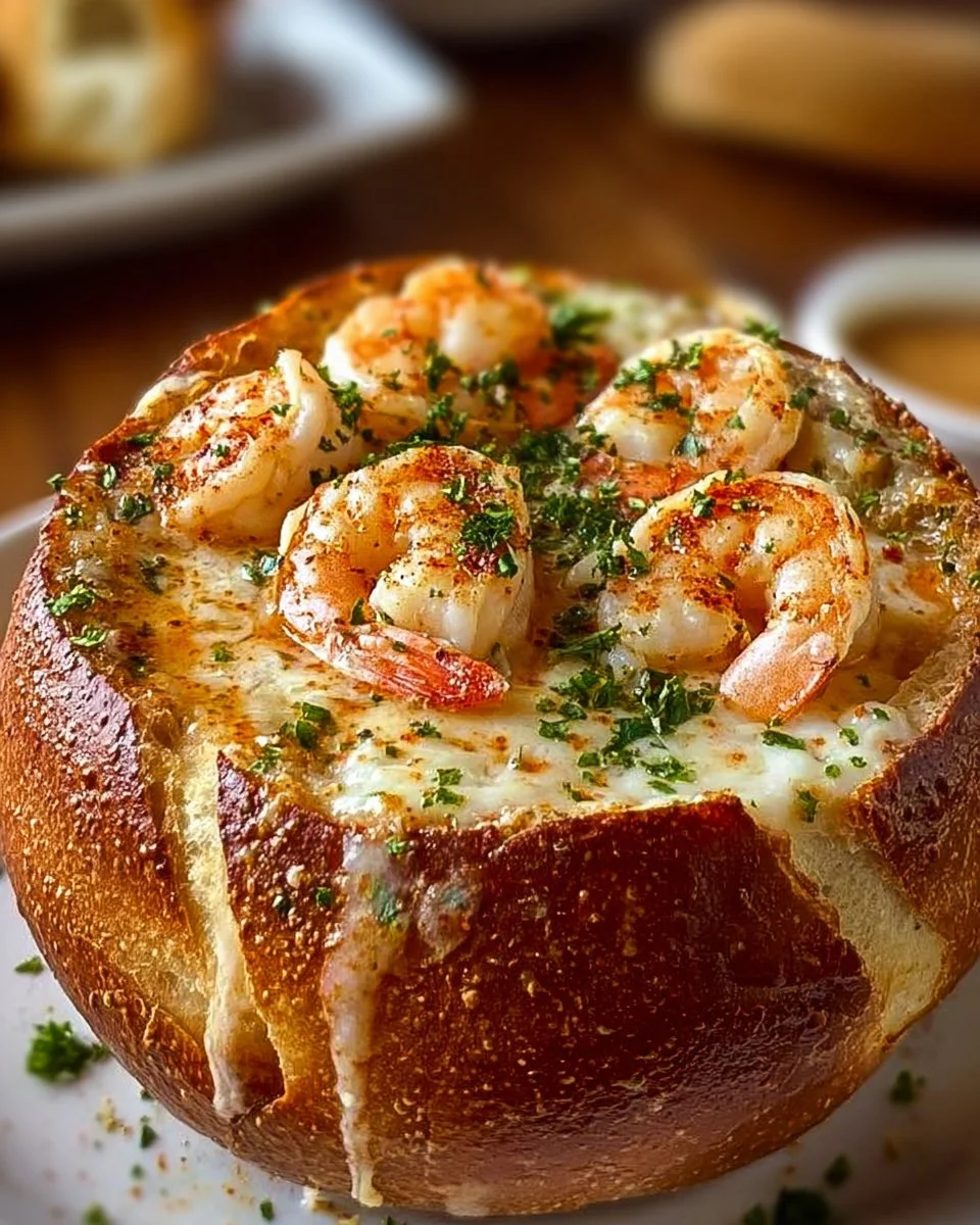 Stuffed Seafood Soup Bread Bowl