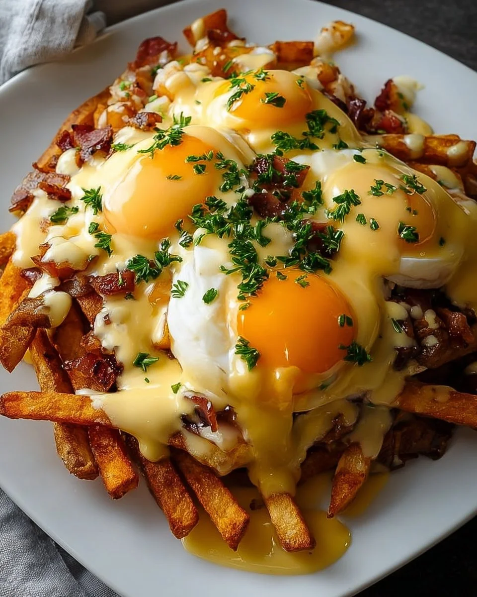 Ultimate Breakfast Poutine with Creamy Hollandaise Sauce
