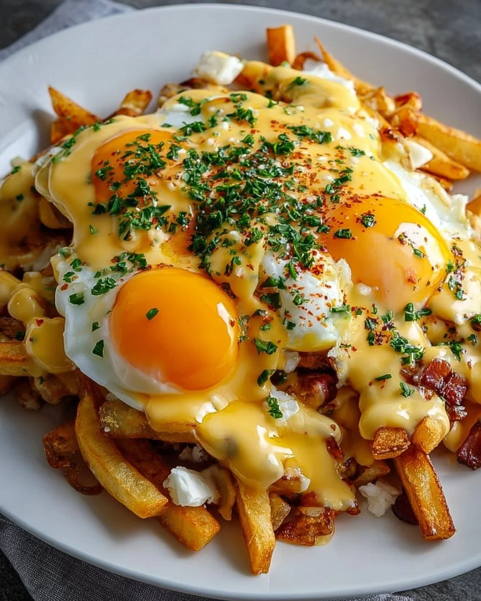 Ultimate Breakfast Poutine with Creamy Hollandaise Sauce