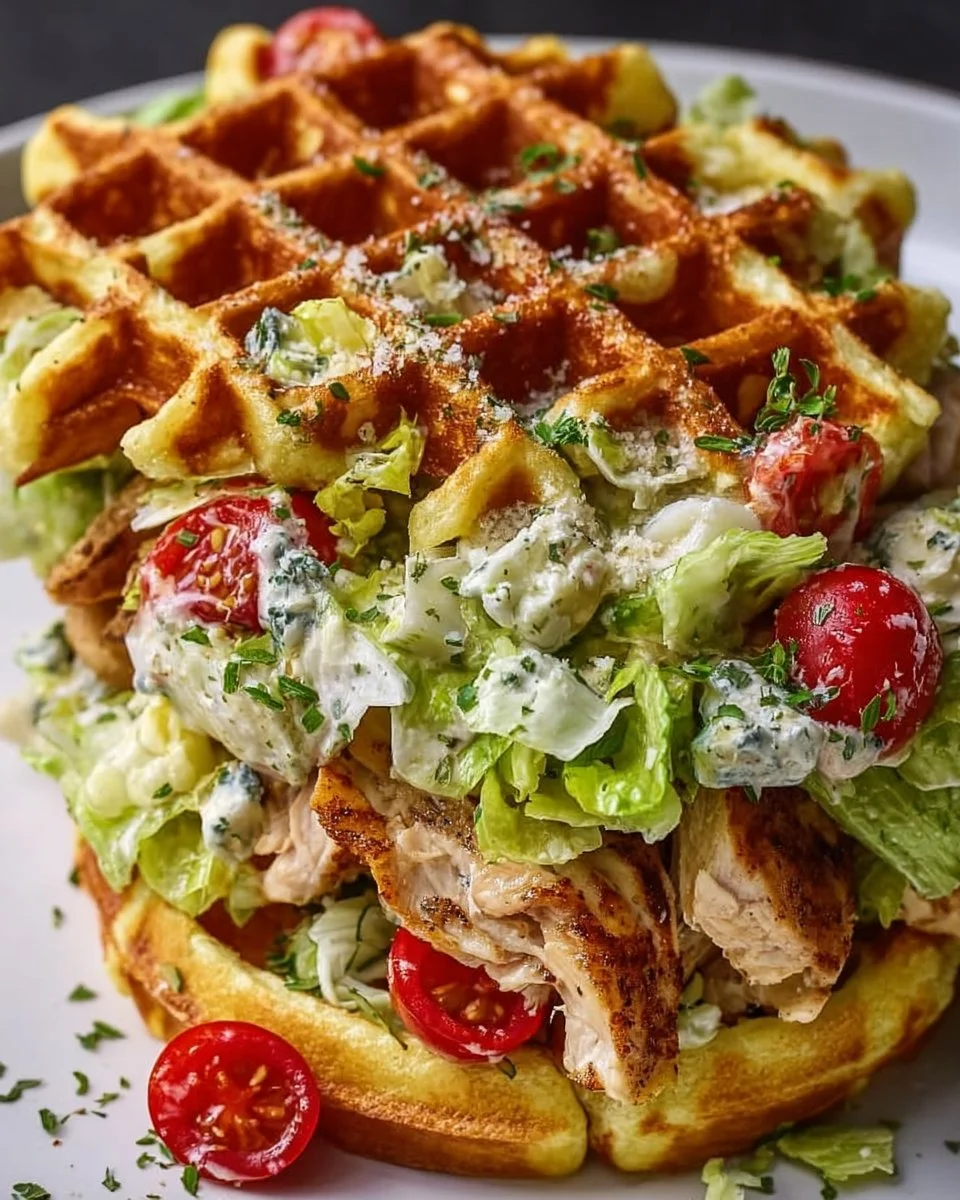 Chicken Caesar Waffle Sandwich