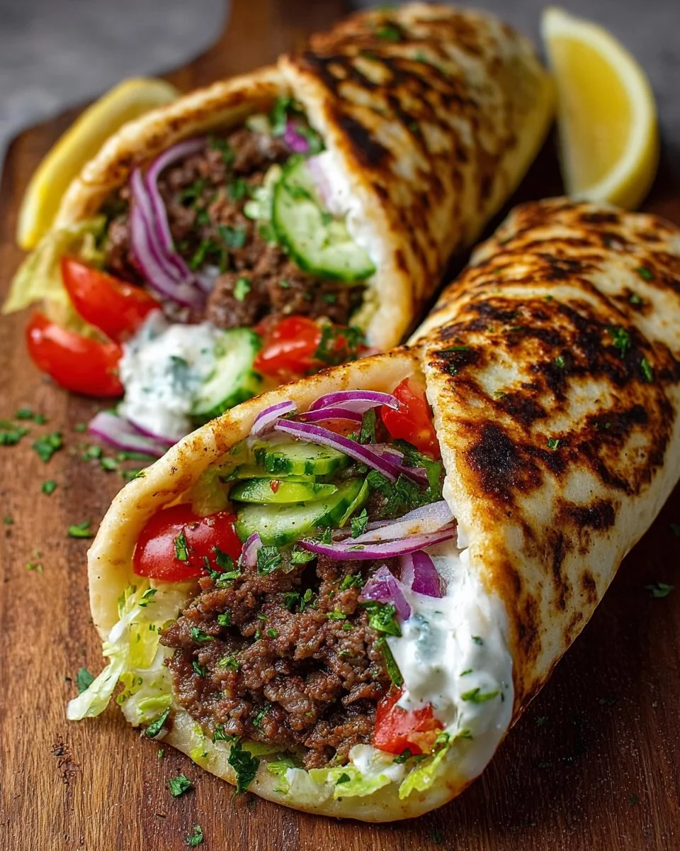 Greek Beef Wraps with Roasted Garlic Feta Sauce: Ultimate 5-Step Comfort Dinner