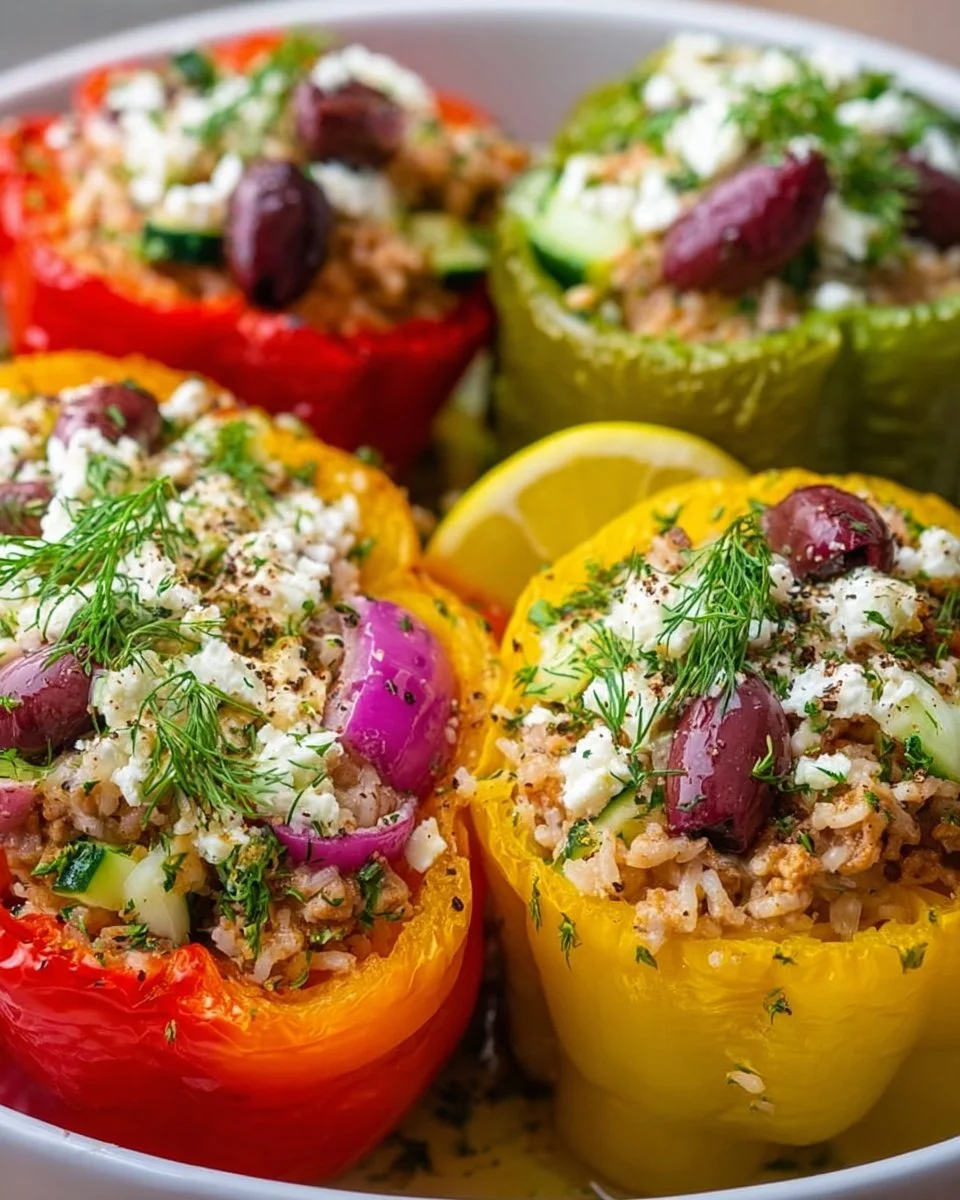 Greek Chicken Stuffed Peppers