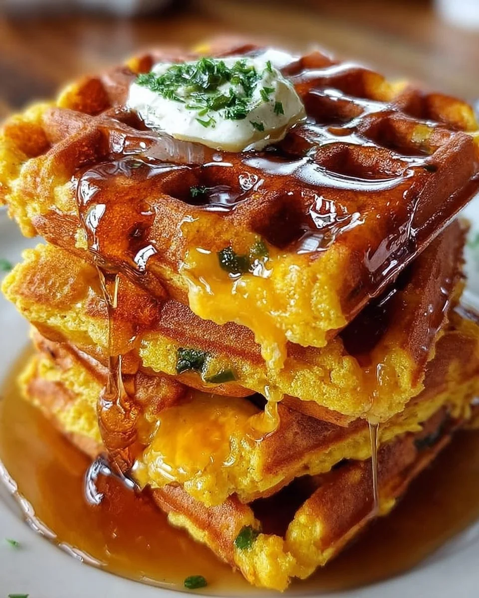 Irresistibly Savory Cheddar Jalapeño Cornbread Waffles