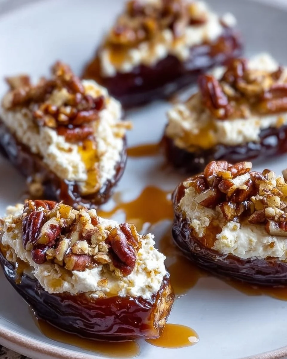 Mascarpone Stuffed Dates with Maple Drizzle