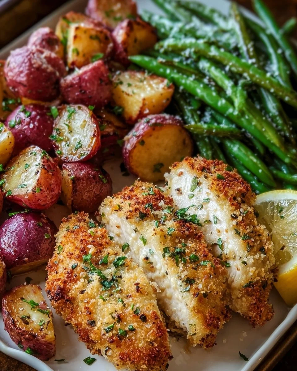 Parmesan Crusted Chicken Sheet Pan