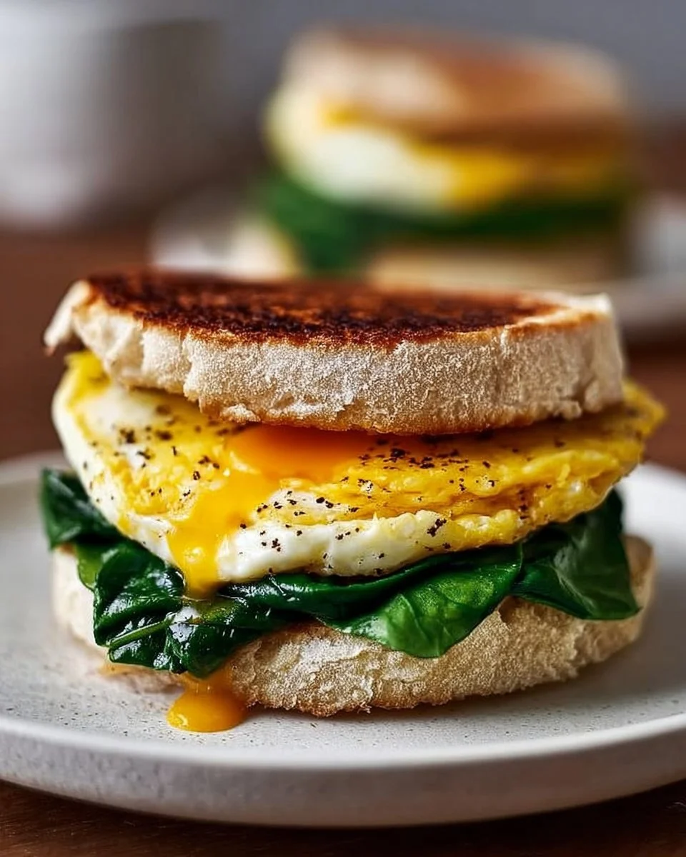 Spinach &amp; Egg Breakfast Sandwiches