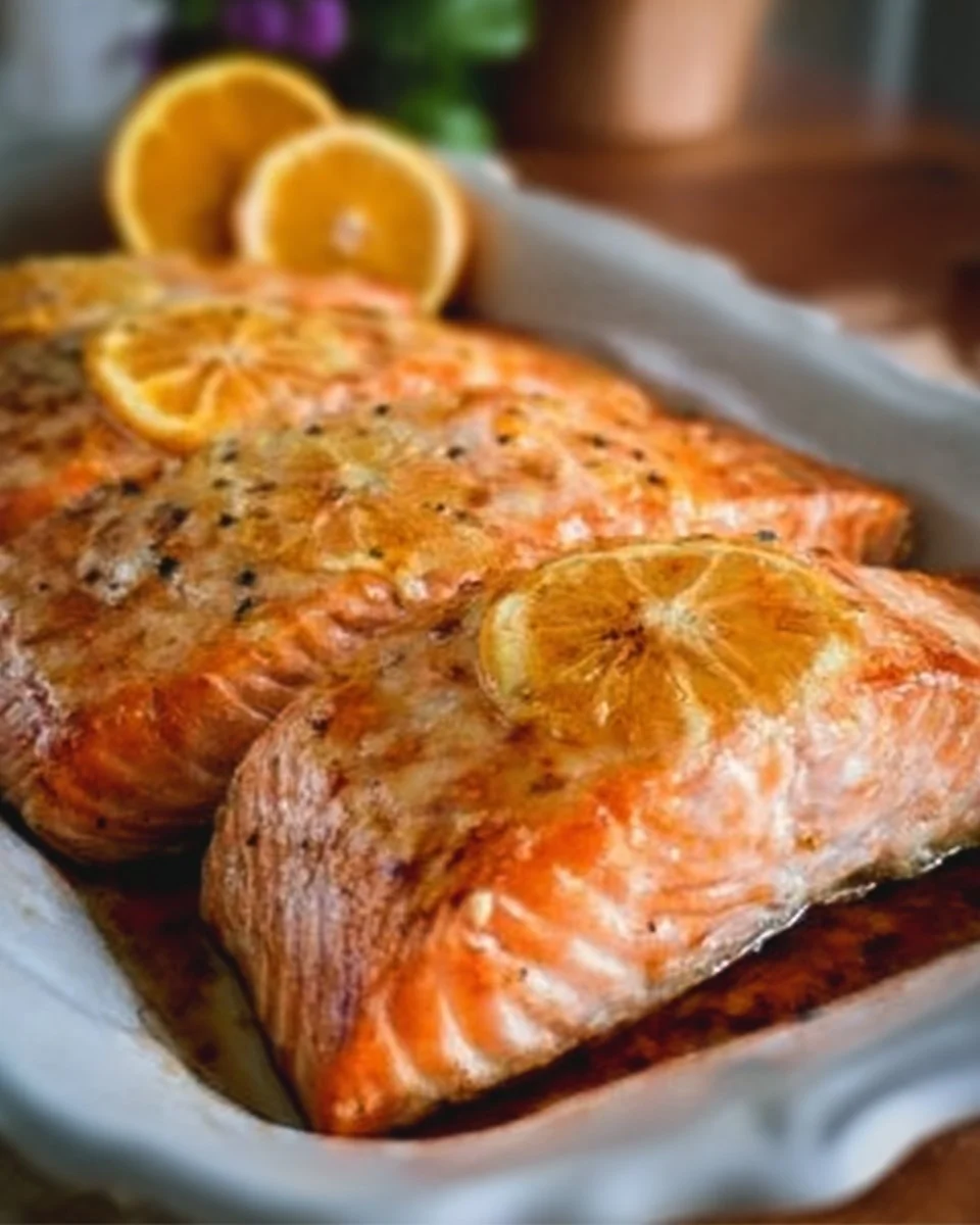Baked Salmon with Orange Sauce