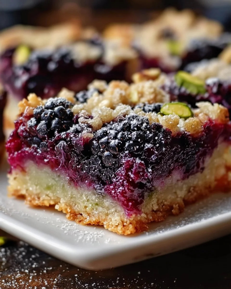 Blackberry Pistachio Dream Bars: Irresistible Homemade Bliss