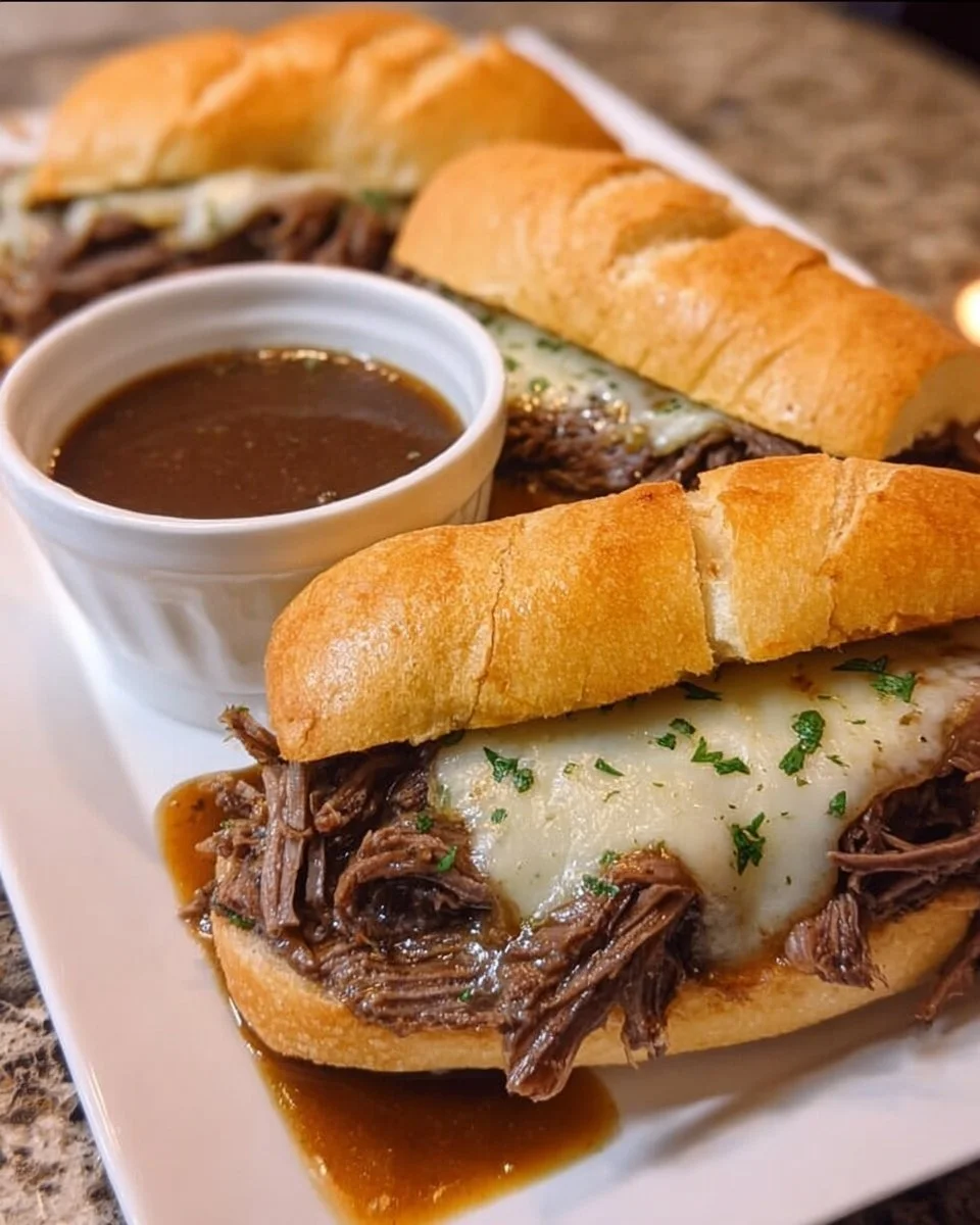 Crockpot French Dip Sandwiches
