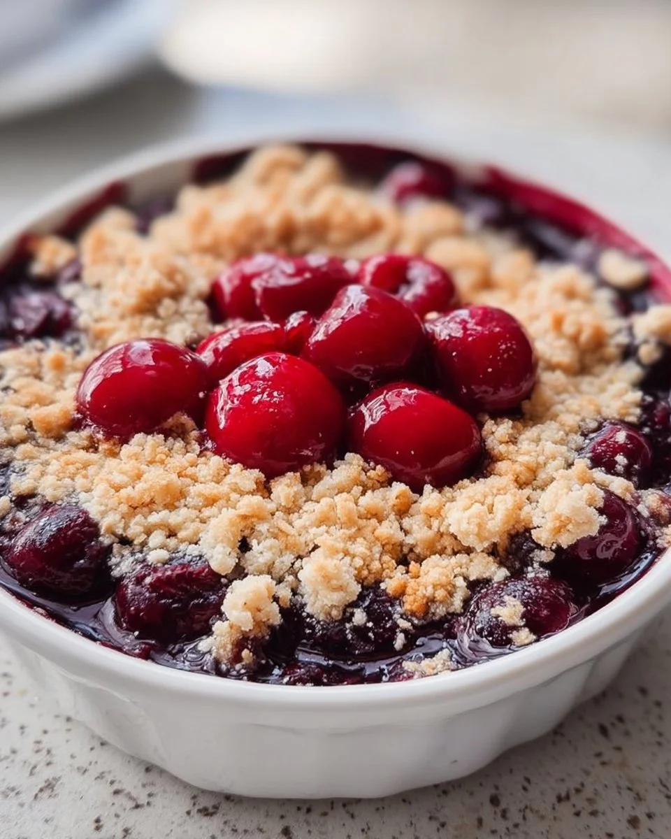 Easy Homemade Cherry Crumble