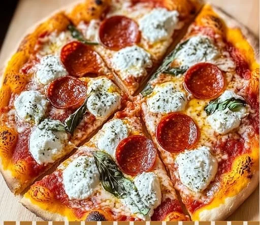 Hot Honey Pepperoni Ricotta Pizza