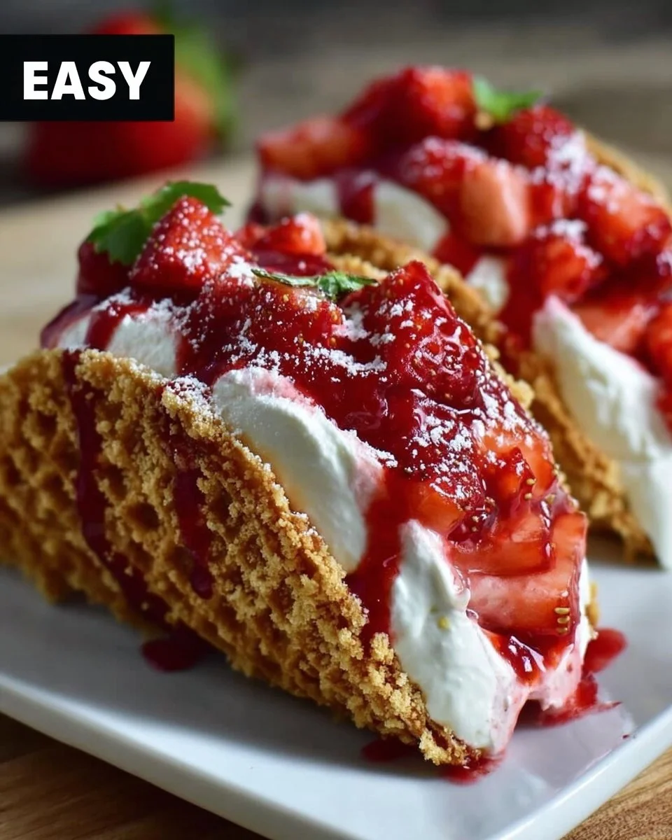 Strawberry Crunch Cheesecake Tacos