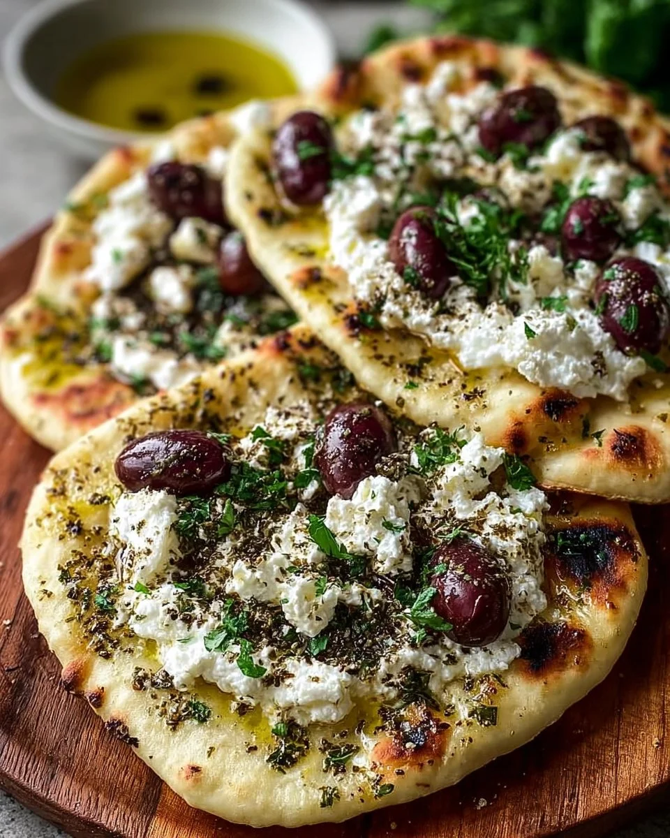 Zaatar Naan with Whipped Feta &amp; Olives for Flavor Lovers